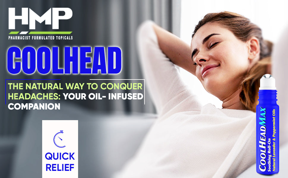 CoolHead Max 24ct Display - Includes CoolHead Max Roll-On with Lavender and Peppermint Essential Oils (9ml)
